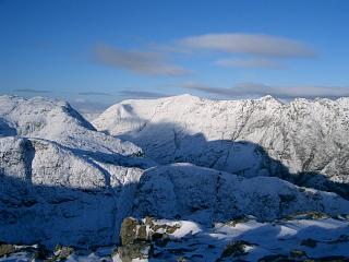 The west end of Aonach Eagach, 
Stob Coire Leith and Sgorr nam Fiannaidh