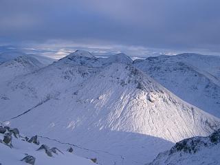 Buachaille Etive Beag dwarfed by Buachaille Etive Mor