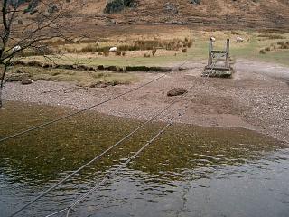 Cable Bridge over Water of Nevis near An Steall.