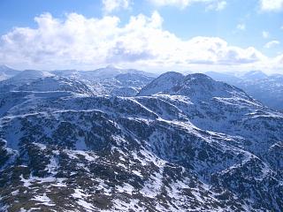 Sgurr na Sgine with Gleouraich and Sgurr a'Mhaoraich behind.