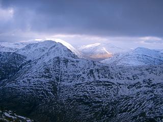 Creag nan Damh with Sgurr an Lochain and Gleouraich