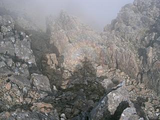 The Brocken Spectre at the col between Sgurr Thuilm & Sgurr a'Mhadaidh.