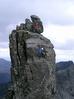 The place for abseiling off the In Pin.