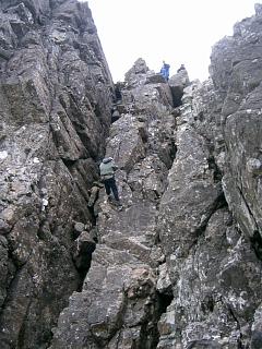 A chimney on the west ridge of Sgurr nan Gillean.