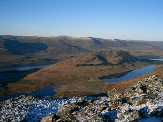 The NE end of Creag Meagaidh, Loch Lagan and both Lochans na h-Earba.