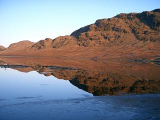 Last rays of sunshine over Lochan na h-Earba.