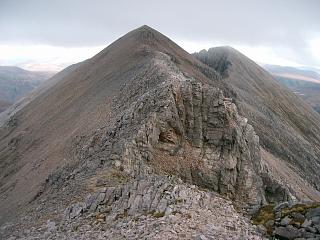 The straightforward ridge from Spidean Coire 
nan Clach to Sgurr Ban and on to Sgurr nan Fhir Duibhe.