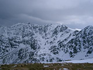 The two summits of The Saddle (left)