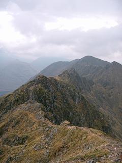 Looking W towards Aonach Eagach from Meall Dearg.