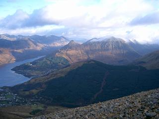 Loch Leven, Sgorr Nam Fiannaidh and the Pap Of Glencoe from Sgorr Bhan